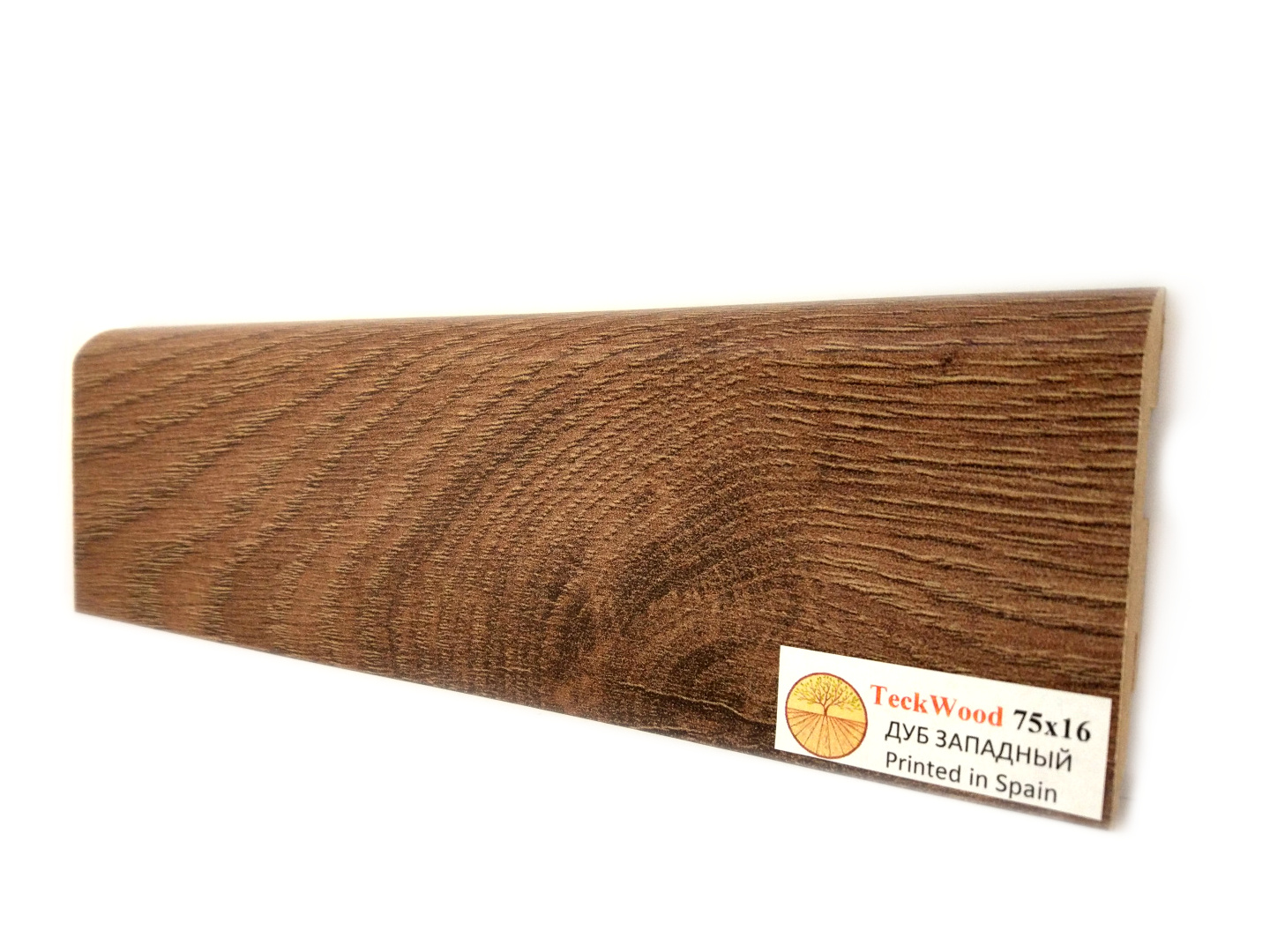 Плинтус МДФ ламинированный TeckWood Дуб Западный 2150×75×16